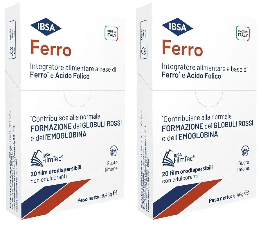 FERRO IBSA 20 FILM ORODISPERSIBILI Pack da 2