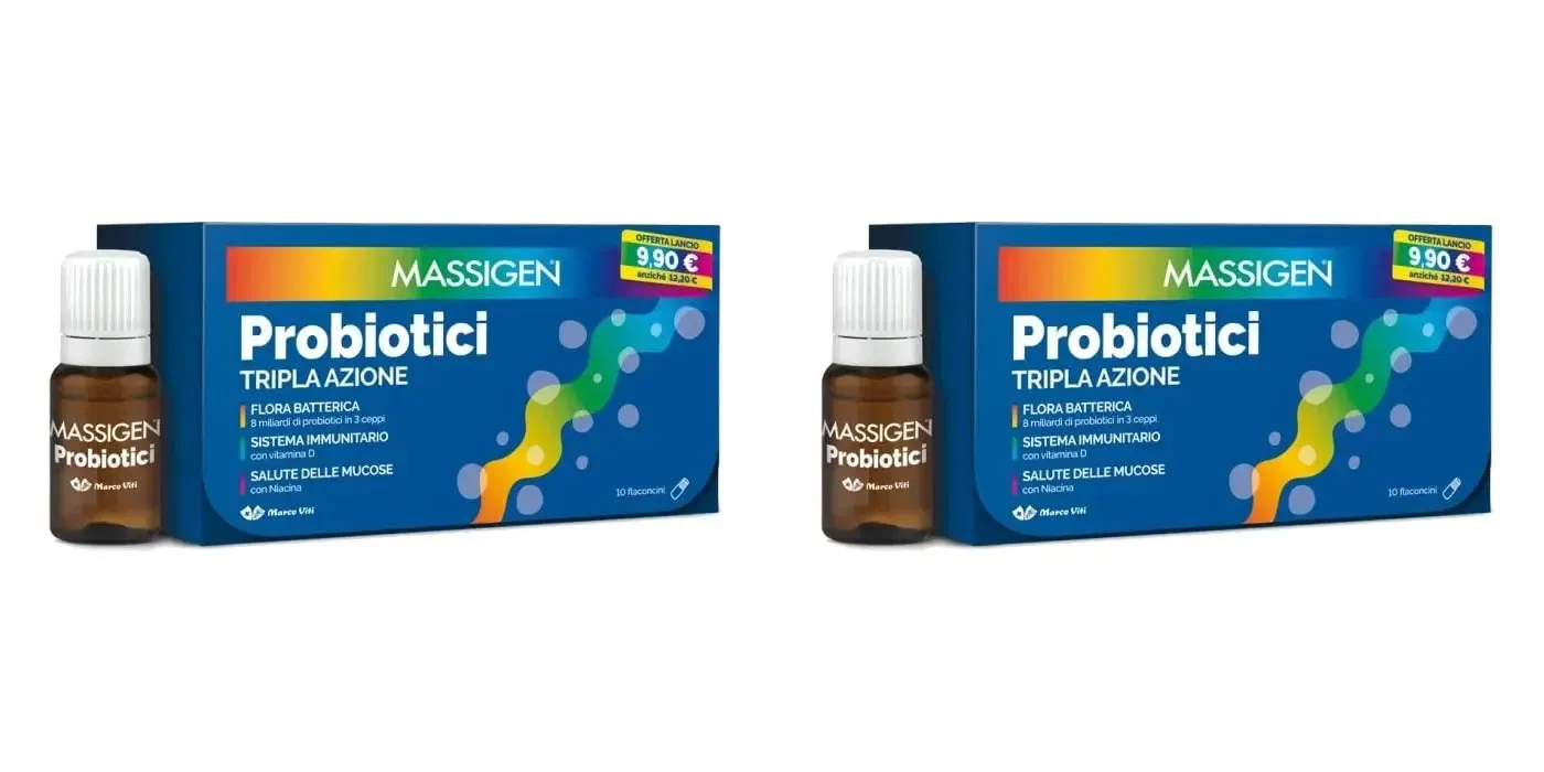 MASSIGEN PROBIOTICI 10 FLACONCINI X 8 ML PREZZO PIENO Pack da 2
