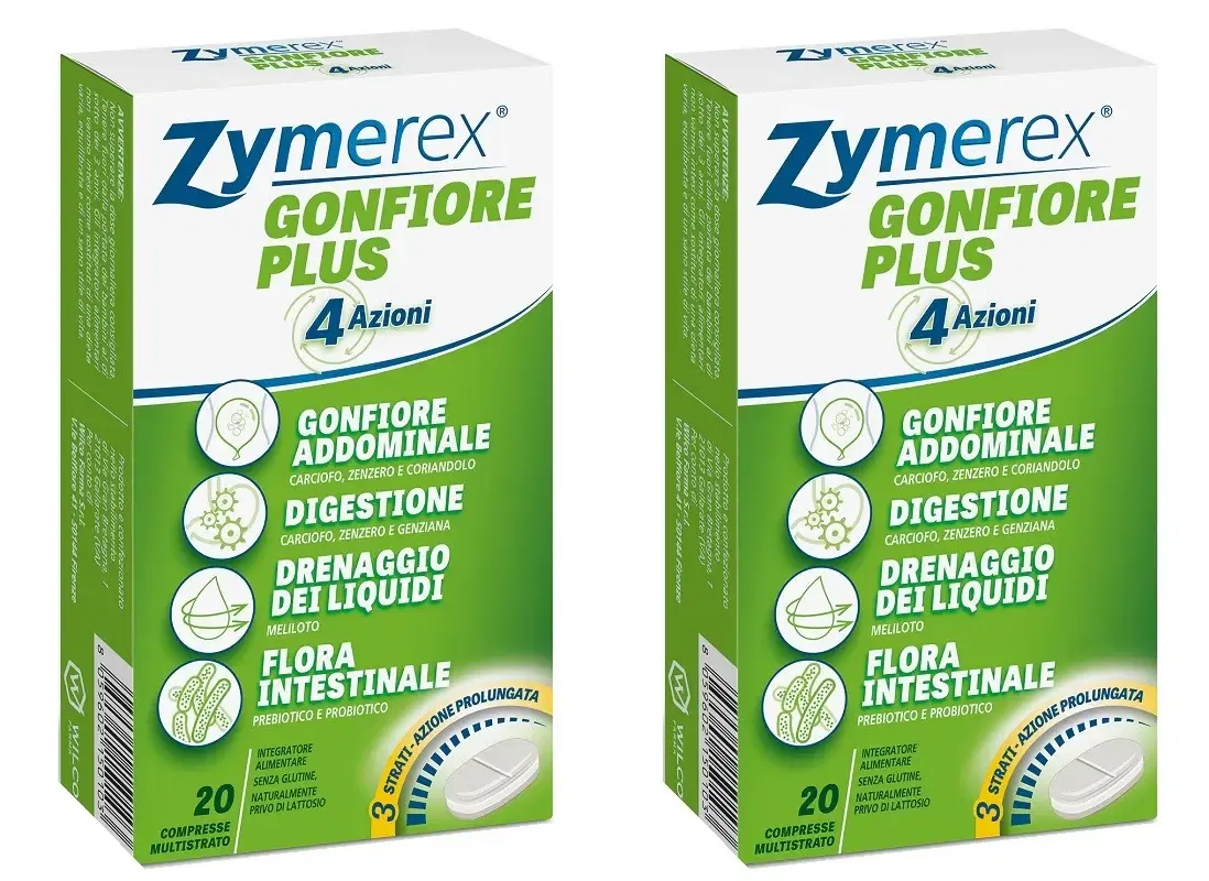 ZYMEREX GONFIORE PLUS 20 COMPRESSE Pack da 2