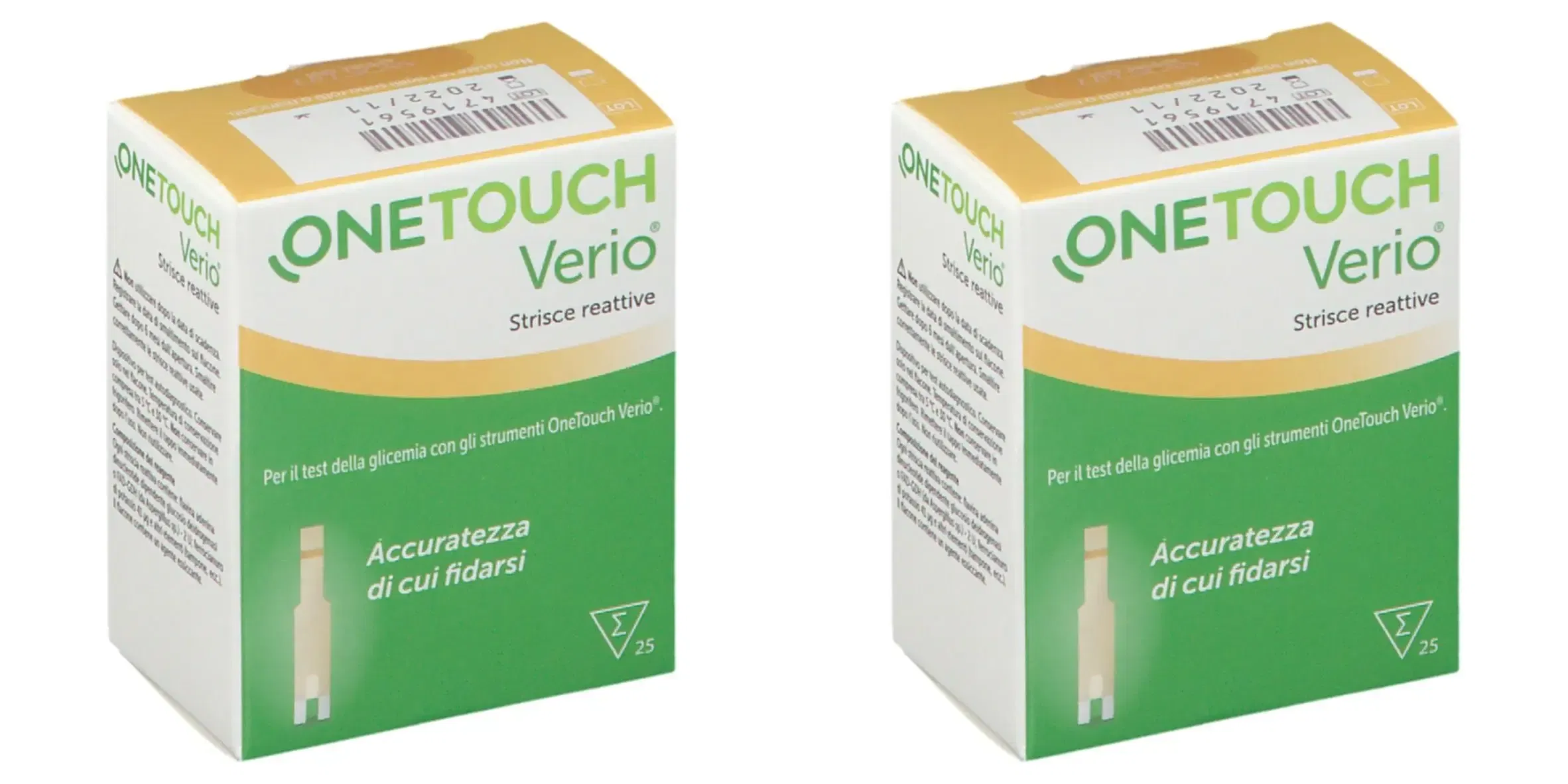STRISCE MISURAZIONE GLICEMIA ONETOUCH VERIO 25 PEZZI Pack da 2