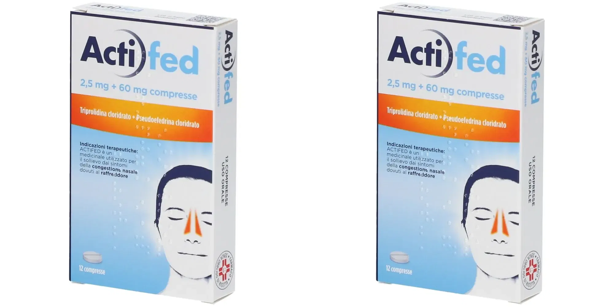 ACTI LINE ACTIFED 12 compresse 2,5 mg + 60 mg Pack da 2