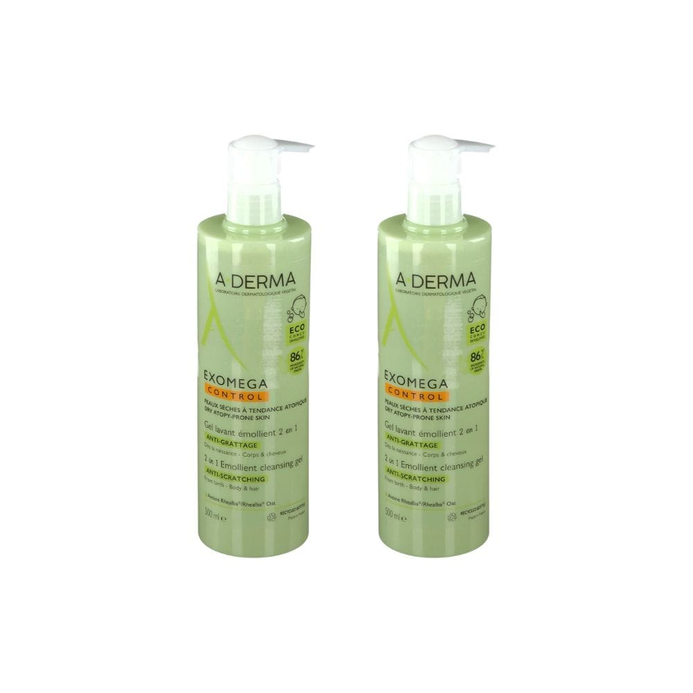 Gel detergente 2 in 1 A-DERMA PACK x2 