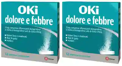 OKI DOLORE E FEBBRE 12 compresse effervescenti 25 mg Pack da 2