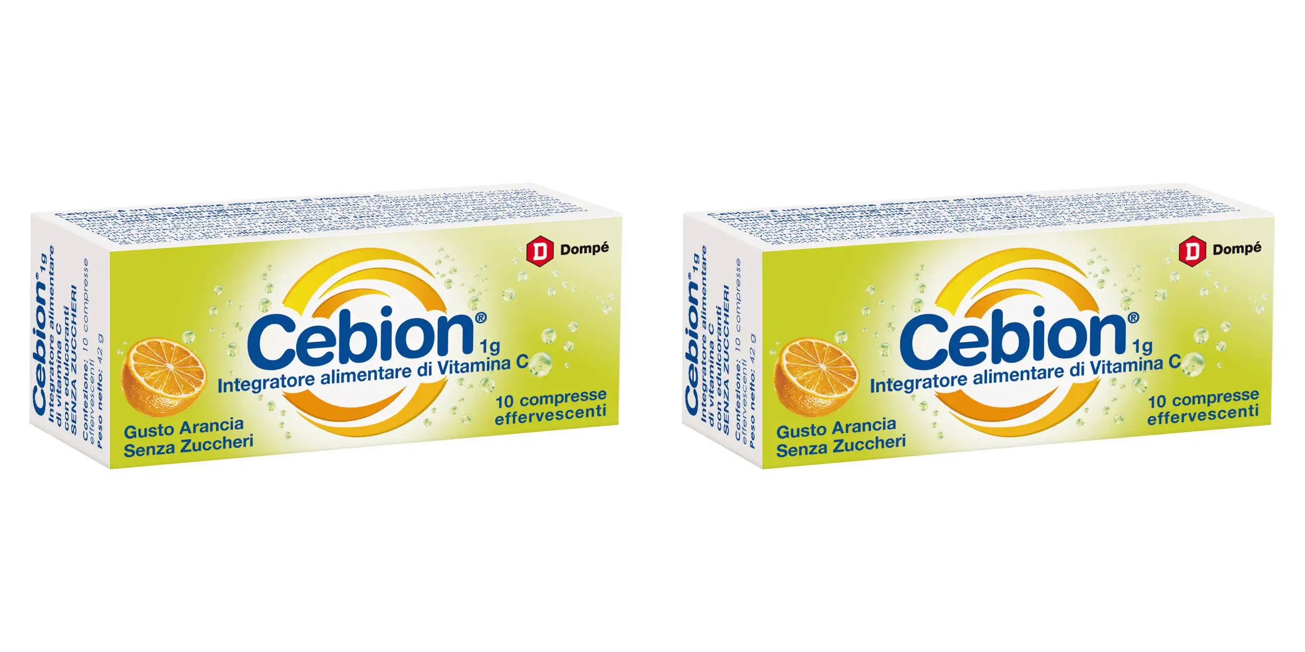 CEBION EFFERVESCENTE VIT C SENZA ZUCCHERO 10 COMPRESSE Pack da 2