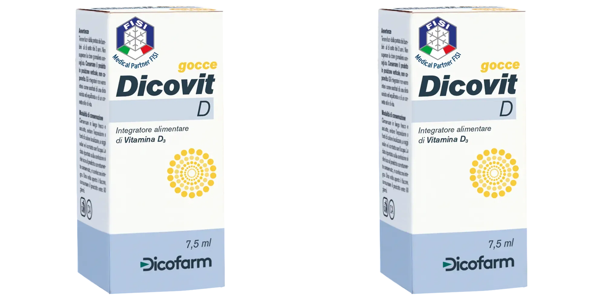 DICOVIT D VITAMINA D3 7,5 ML Pack da 2