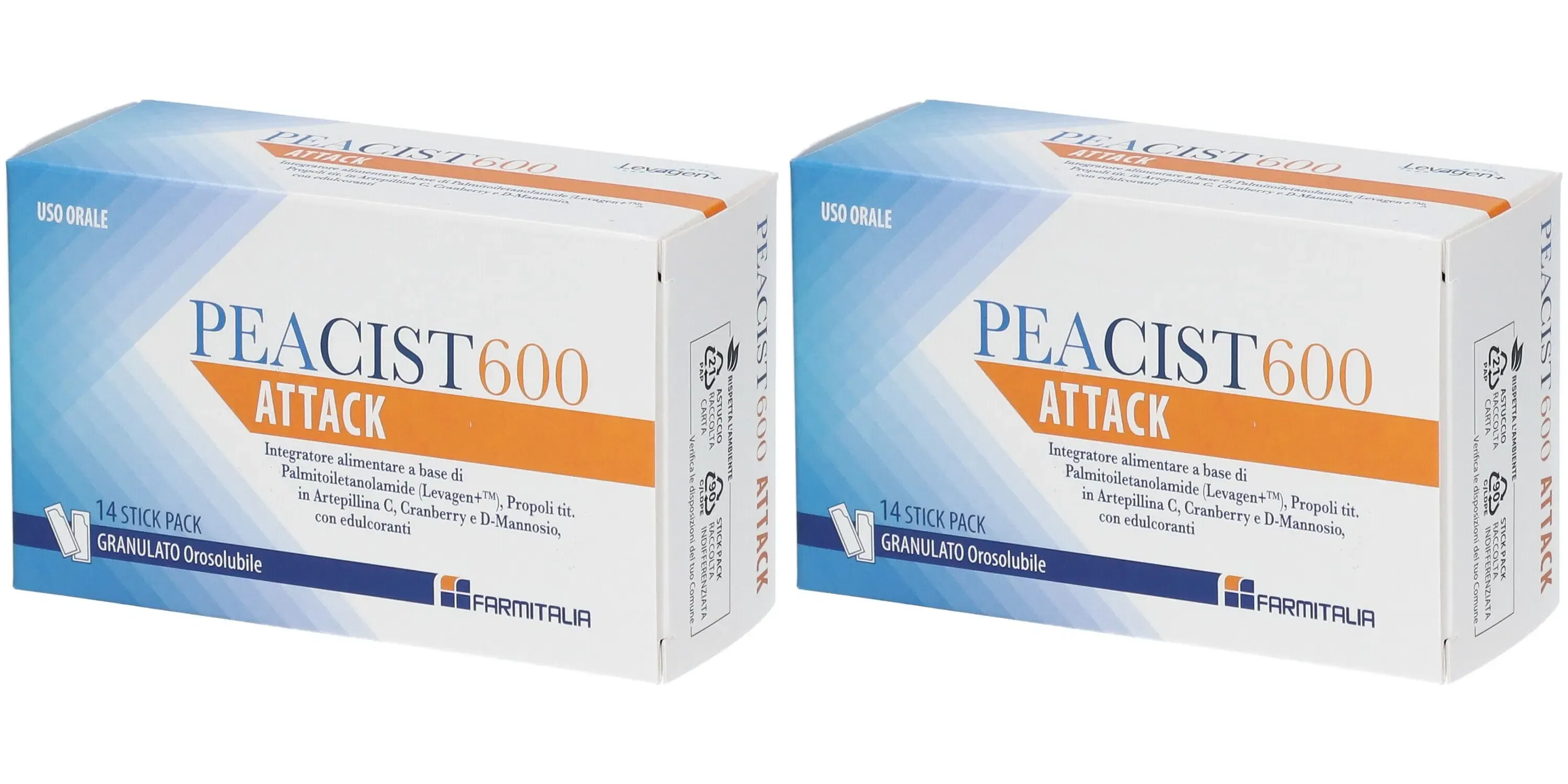 PEACIST 600 ATTACK 14 STICK PACK OROSOLUBILI Pack da 2