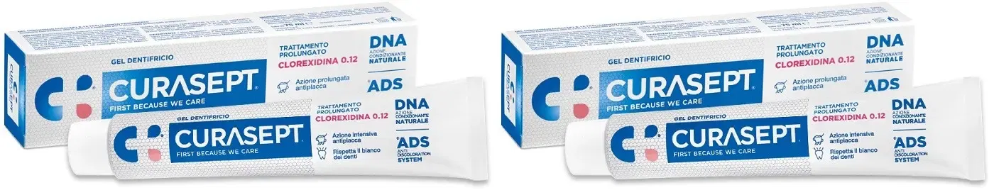 CURASEPT DENTIFRICIO 0,12 75 ML ADS+DNA Pack da 2