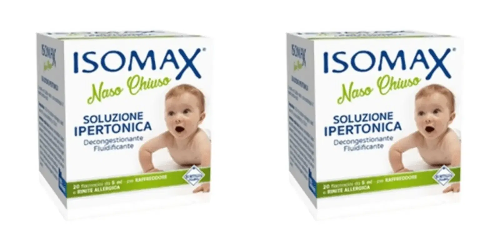 SOLUZIONE IPERTONICA ISOMAX NASO CHIUSO 20 FLACONCINI DA 5 ML Pack da 2