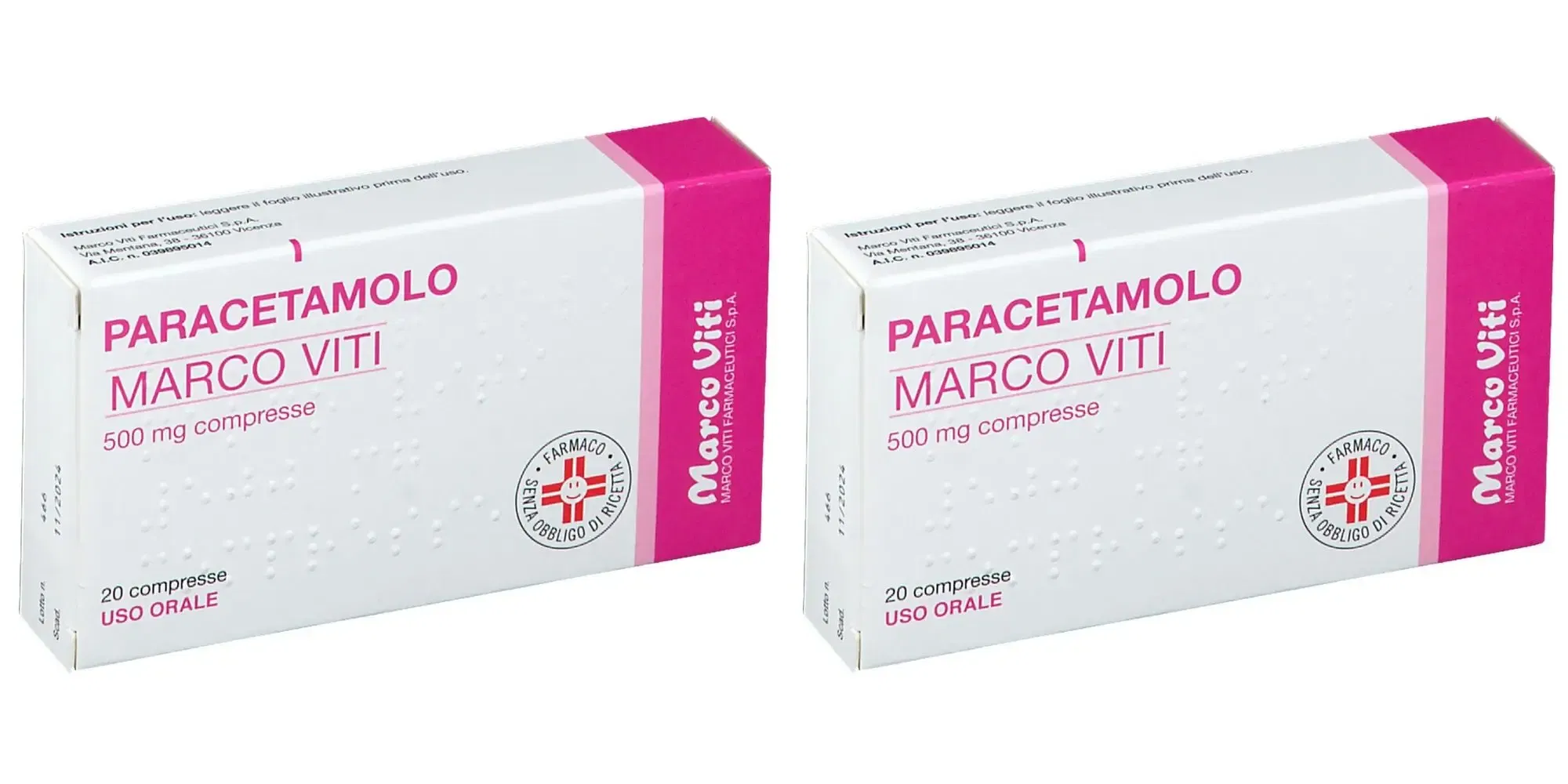PARACETAMOLO (MARCO VITI) 20 compresse 500 mg Pack da 2