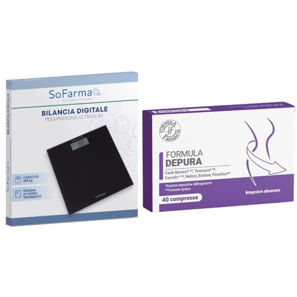 Formula Depura 40 Compresse + Bilancia Digitale Ultraslim SoFarma – Programma Detox e Controllo del Peso