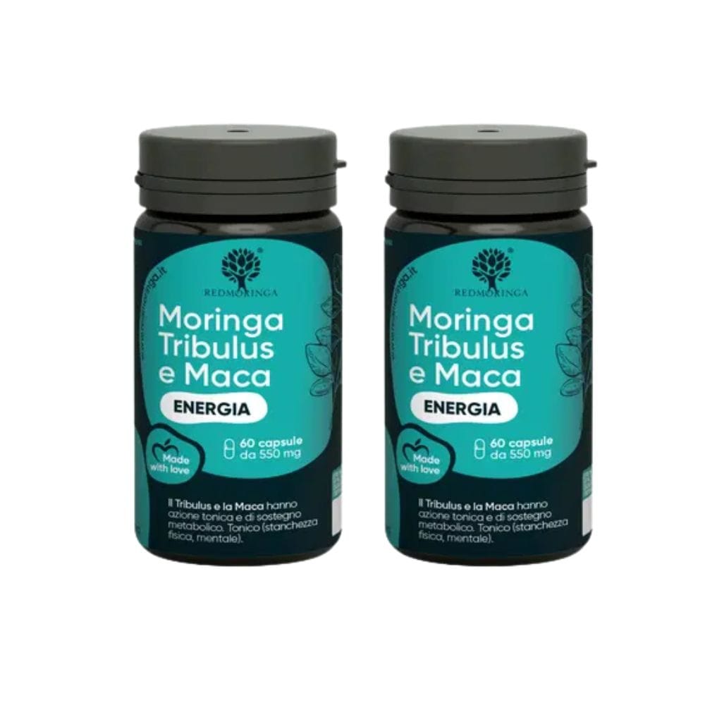 Integratore Energia Moringa e Tribulus 60 Capsule Pack X2