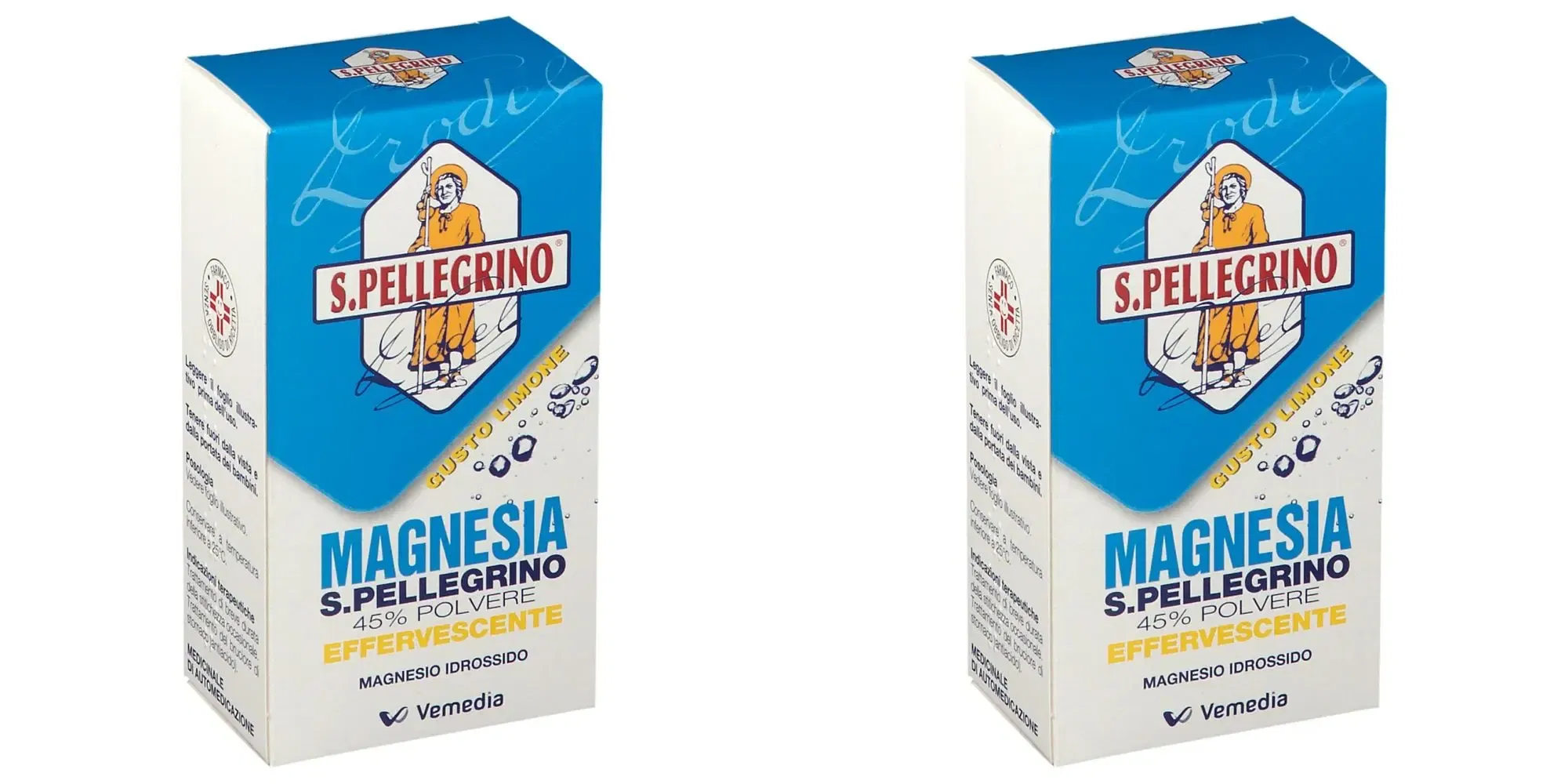 MAGNESIA SAN PELLEGRINO orale polvere effervescente limone 100 g 45% Pack da 2