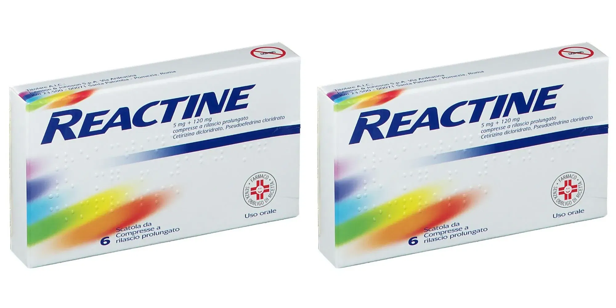 REACTINE 6 compresse 5 mg + 120 mg rilascio prolungato Pack da 2