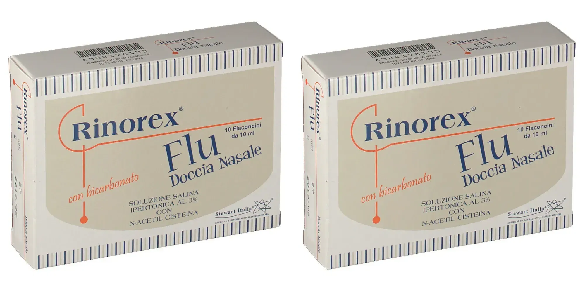 RINOREX FLU DOCCIA NASALE 10 FLACONCINI 10 ML Pack da 2