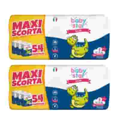 PANNOLINI BABYSTAR SLIM MAXISCORTA TAGLIA 4 54 PEZZI PACK X2