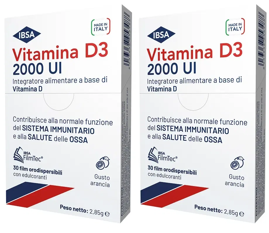 VITAMINA D3 IBSA 2000 UI 30 FILM ORODISPERSIBILI Pack da 2