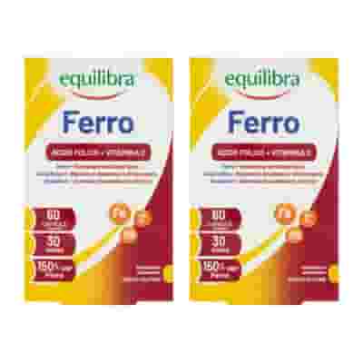 Ferro con Acido Folico + Vitamina C 60 Capsule Pack X2