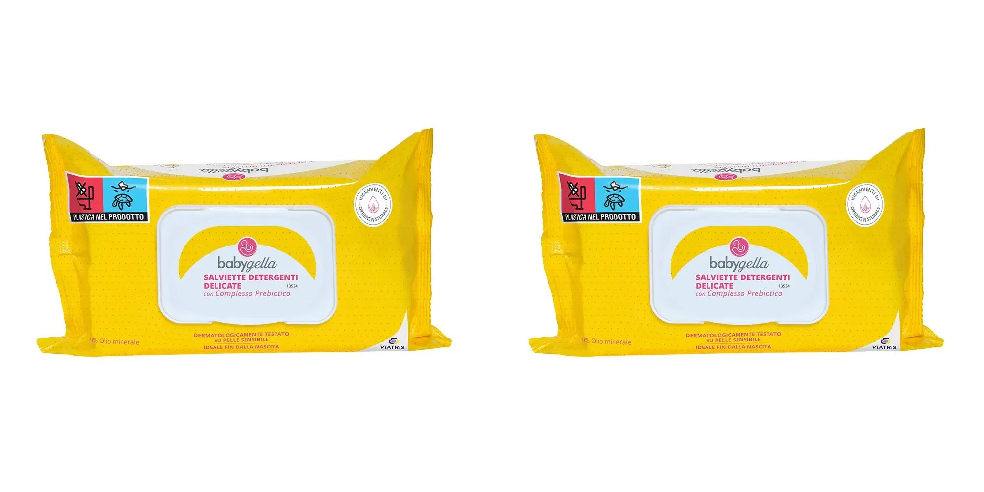 BABYGELLA PREBIOTIC SALVIETTINE 72 PEZZI Pack da 2