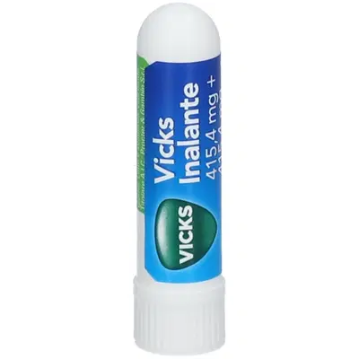 VICKS INALANTE rinologico 1 bastoncino nasale 415,4 mg + 415,4 mg VICKS INALANTE rinologico 1 bastoncino nasale 415,4 mg + 415,4 mg