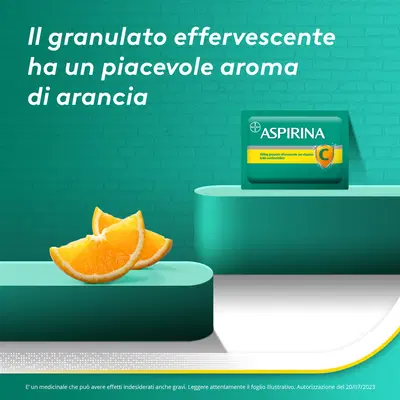 Aspirina C Antinfiammatorio e Antidolorifico per Influenza e Febbre con Vitamina C, 10 Buste Arancia Aspirina C Antinfiammatorio e Antidolorifico per Influenza e Febbre con Vitamina C, 10 Buste Arancia
