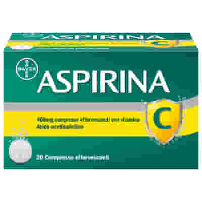 Aspirina C Antinfiammatorio Antidolorifico per Influenza Raffreddore e Febbre con Vitamina C, 20 Compresse