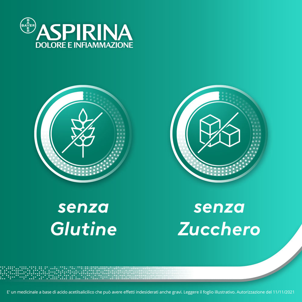 Aspirina in Granuli Senz'Acqua Antidolorifico e Antinfiammatorio contro Mal di Testa e Dolore, 10 Bustine