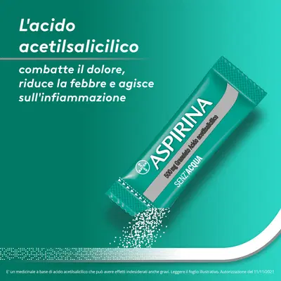 Aspirina in Granuli Senz'Acqua Antidolorifico e Antinfiammatorio contro Mal di Testa e Dolore, 10 Bustine Aspirina in Granuli Senz'Acqua Antidolorifico e Antinfiammatorio contro Mal di Testa e Dolore, 10 Bustine