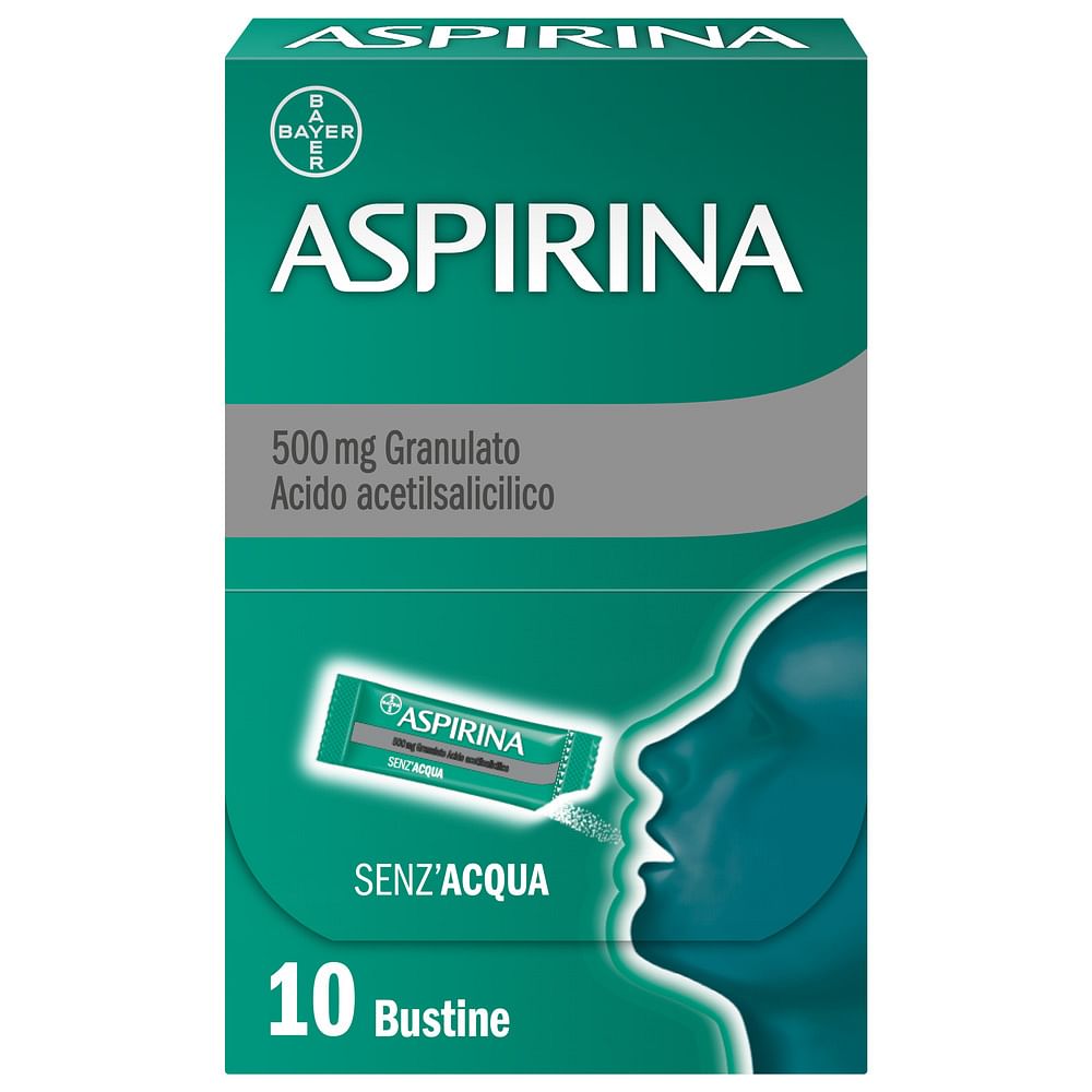 Aspirina In Granuli Senz'acqua Antidolorifico E Antinfiammatorio Contro Mal Di Testa E Dolore, 10 Bustine