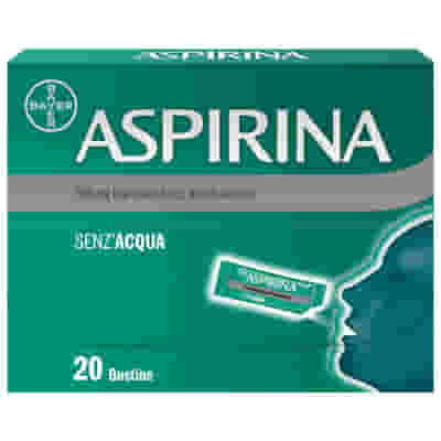 Aspirina in Granuli Senz'Acqua Antidolorifico e Antinfiammatorio contro Mal di Testa e Dolore 20 bustine