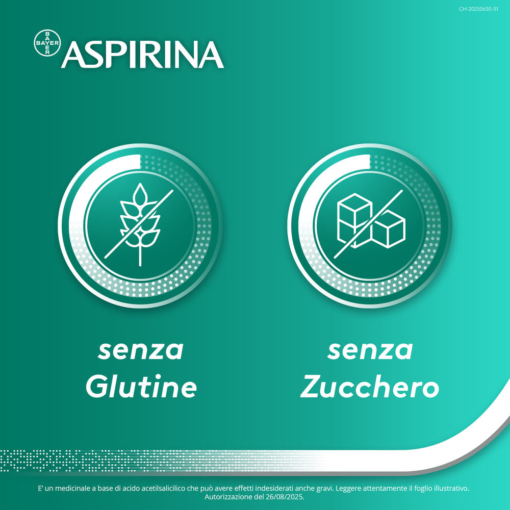 Aspirina in Granuli Senz'Acqua Antidolorifico e Antinfiammatorio contro Mal di Testa e Dolore 20 bustine
