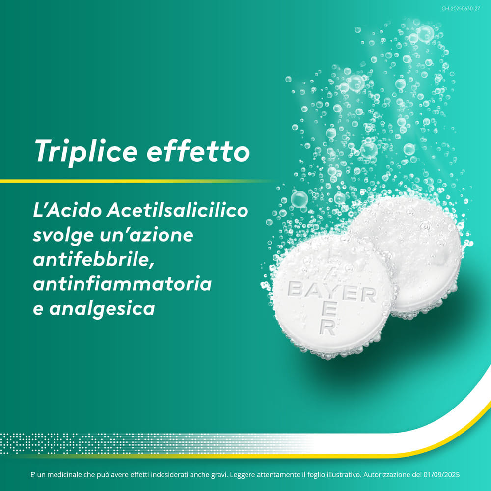 Aspirina C Antinfiammatorio Antidolorifico per Influenza Raffreddore e febbre con Vitamina C, 40 Compresse