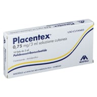 PLACENTEX soluzione cutanea 10 fiale 0,75 mg 3 ml