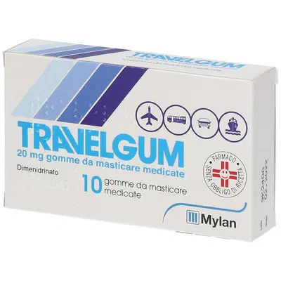 MEDA TRAVELGUM 10 gomme masticabili 20 mg MEDA TRAVELGUM 10 gomme masticabili 20 mg