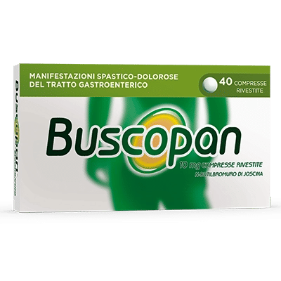Buscopan Contro Mal di Pancia, Dolori e Crampi Addominali, 40 Compresse Rivestite