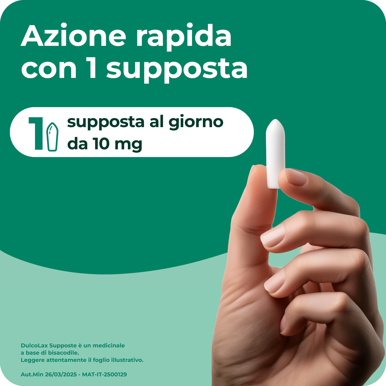 Dulcolax lassativo ad azione rapida contro la stitichezza occasionale, 6 supposte