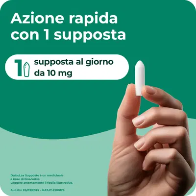 Dulcolax lassativo ad azione rapida contro la stitichezza occasionale, 6 supposte Dulcolax lassativo ad azione rapida contro la stitichezza occasionale, 6 supposte