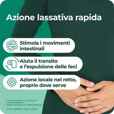 Dulcolax lassativo ad azione rapida contro la stitichezza occasionale, 6 supposte Dulcolax lassativo ad azione rapida contro la stitichezza occasionale, 6 supposte