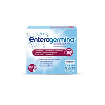 Enterogermina 6 miliardi fermenti lattici, probiotici per disturbi intestinali, 9 bustine Enterogermina 6 miliardi fermenti lattici, probiotici per disturbi intestinali, 9 bustine