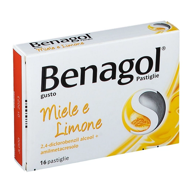 Benagol 16 Pastiglie Miele Limone 0,6 Mg + 1,2 Mg