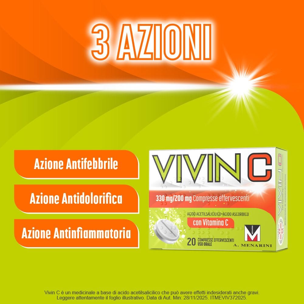 VIVIN C 20 compresse effervescenti 330 mg + 200 mg
