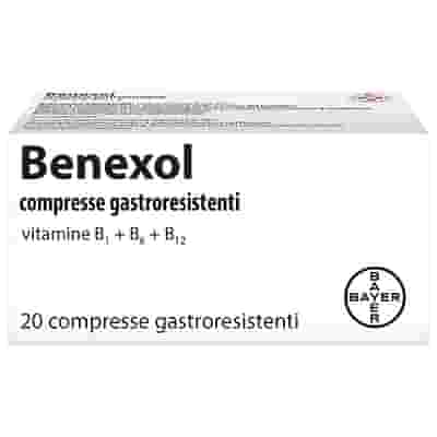 Benexol, Trattamento per Carenza di Vitamine Gruppo B, a base di Vitamina B1, B6, B12, 20 Compresse Gastroresistenti
