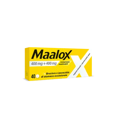 Maalox 400+400 MG, contro acidità di stomaco occasionale, 40 cpr Maalox 400+400 MG, contro acidità di stomaco occasionale, 40 cpr