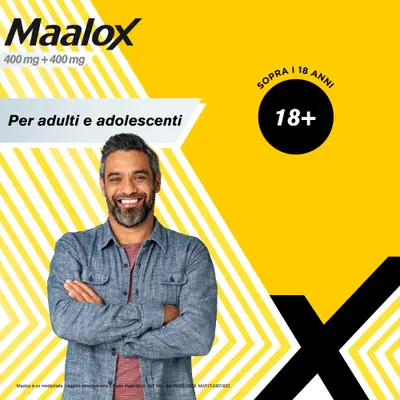 Maalox 400+400 MG, contro acidità di stomaco occasionale, 40 cpr Maalox 400+400 MG, contro acidità di stomaco occasionale, 40 cpr