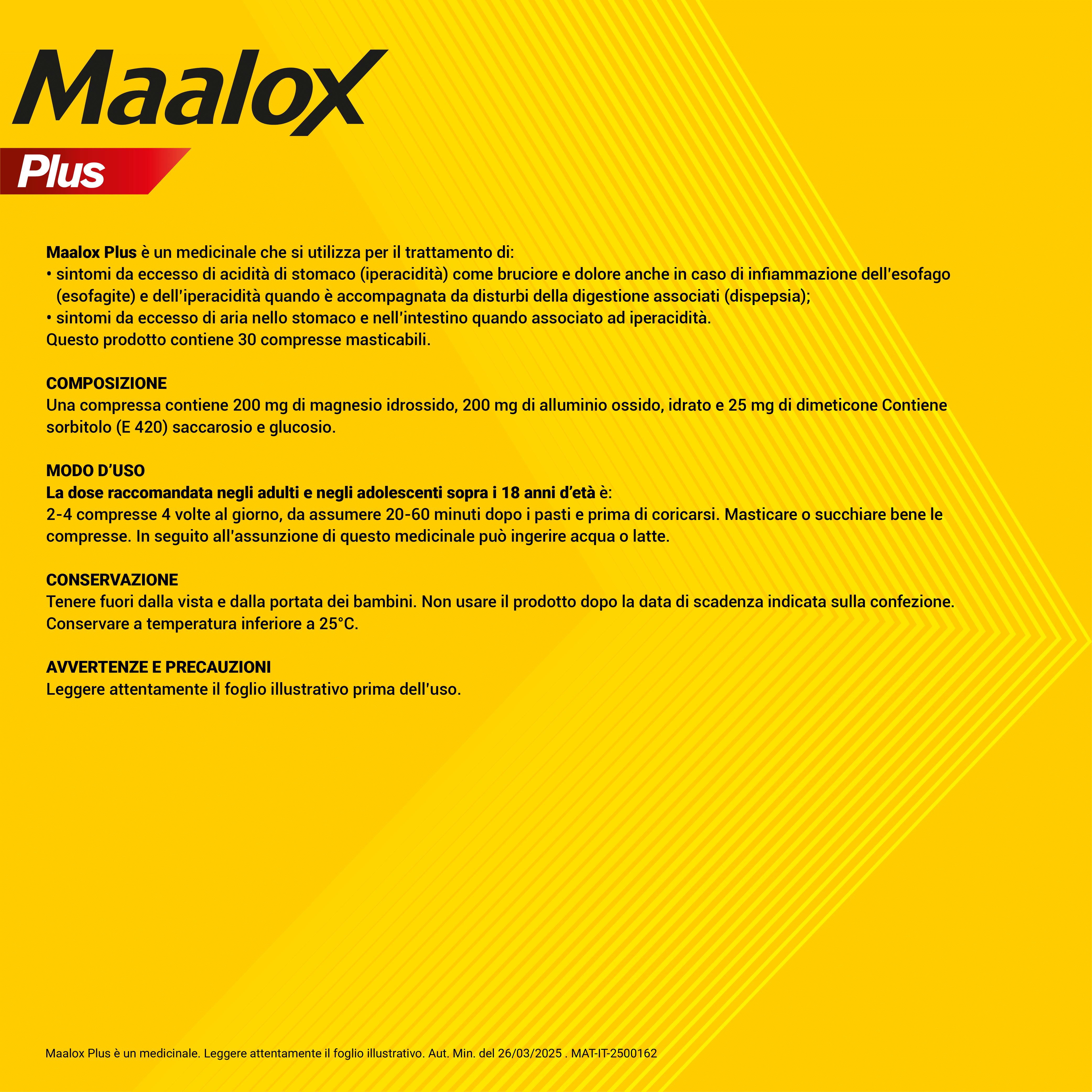Maalox Plus contro bruciore, cattiva digestione, iperacidità di stomaco, 30 compresse