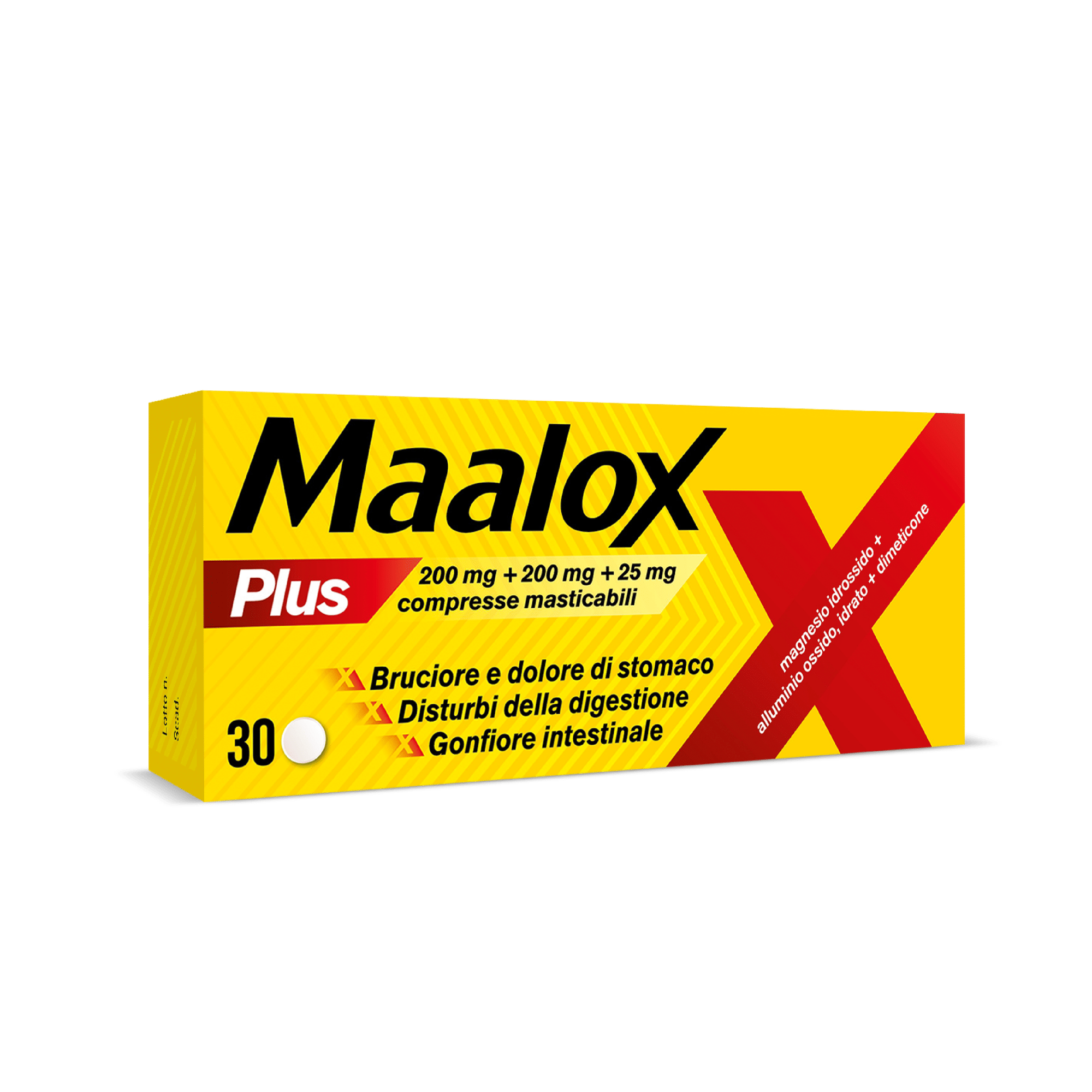 Maalox Plus Contro Bruciore, Cattiva Digestione, Iperacidità Di Stomaco, 30 Compresse