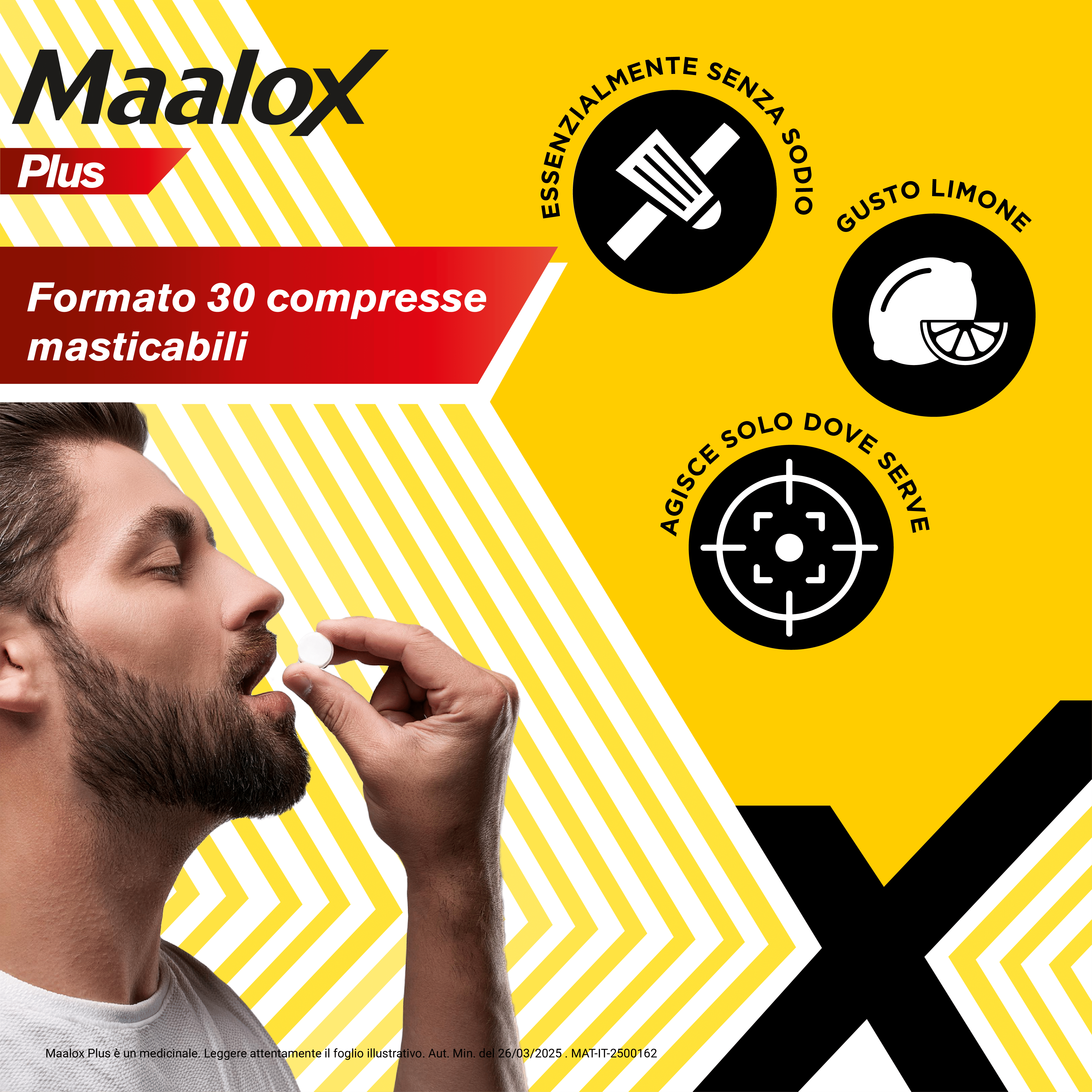 Maalox Plus contro bruciore, cattiva digestione, iperacidità di stomaco, 30 compresse