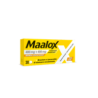 Maalox 400+400 MG, contro acidità di stomaco occasionale, 30 cpr senza zucchero