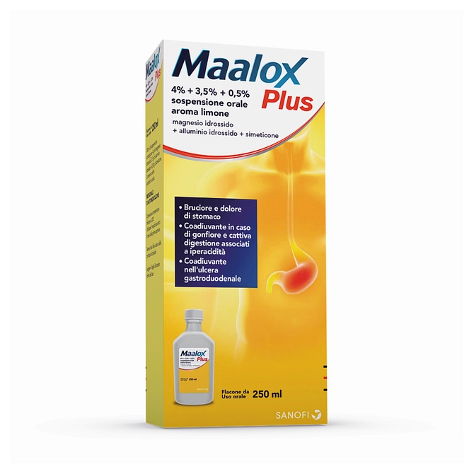 Maalox Plus Os Sosp 250 Ml 4% + 3,5% + 0,5%