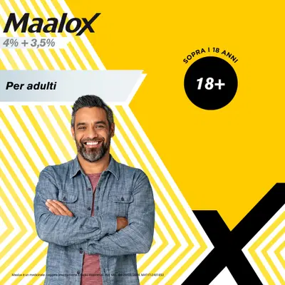 Maalox 400+400 sospensione orale, contro acidità di stomaco occasionale, 250 ml Maalox 400+400 sospensione orale, contro acidità di stomaco occasionale, 250 ml