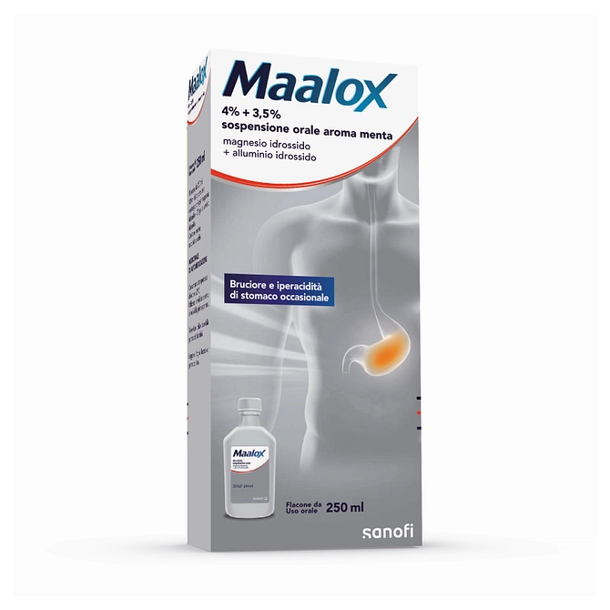 Maalox Os Sosp 250 Ml 4% + 3,5% Aroma Menta